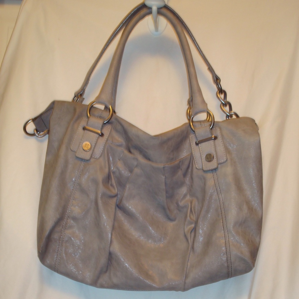 Vera Wang Satchel Brushed Nickel Chain Strap